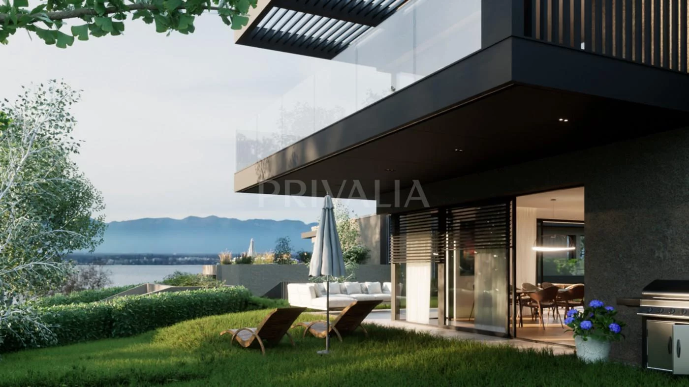 New development : Exceptional 216 m² apartment with terraces, private garden and unobstructed lake view