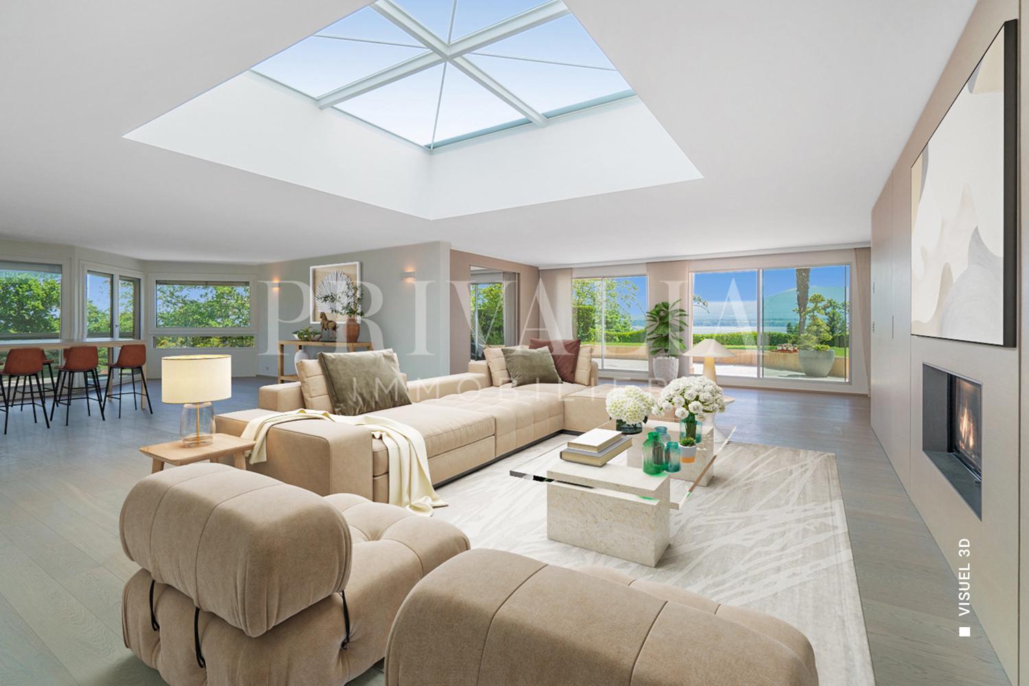 PrivaliaSuperb penthouse with terraces and garden and panoramic view of the lake