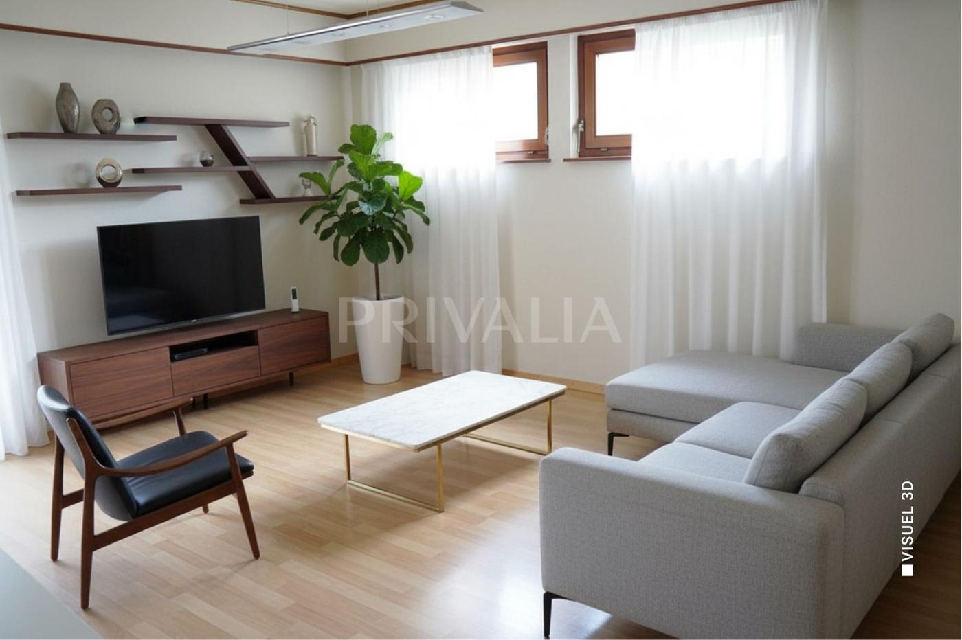 PrivaliaEn exclusivité : Appartement 2 ½ pièces de 62 m² avec deux balcons